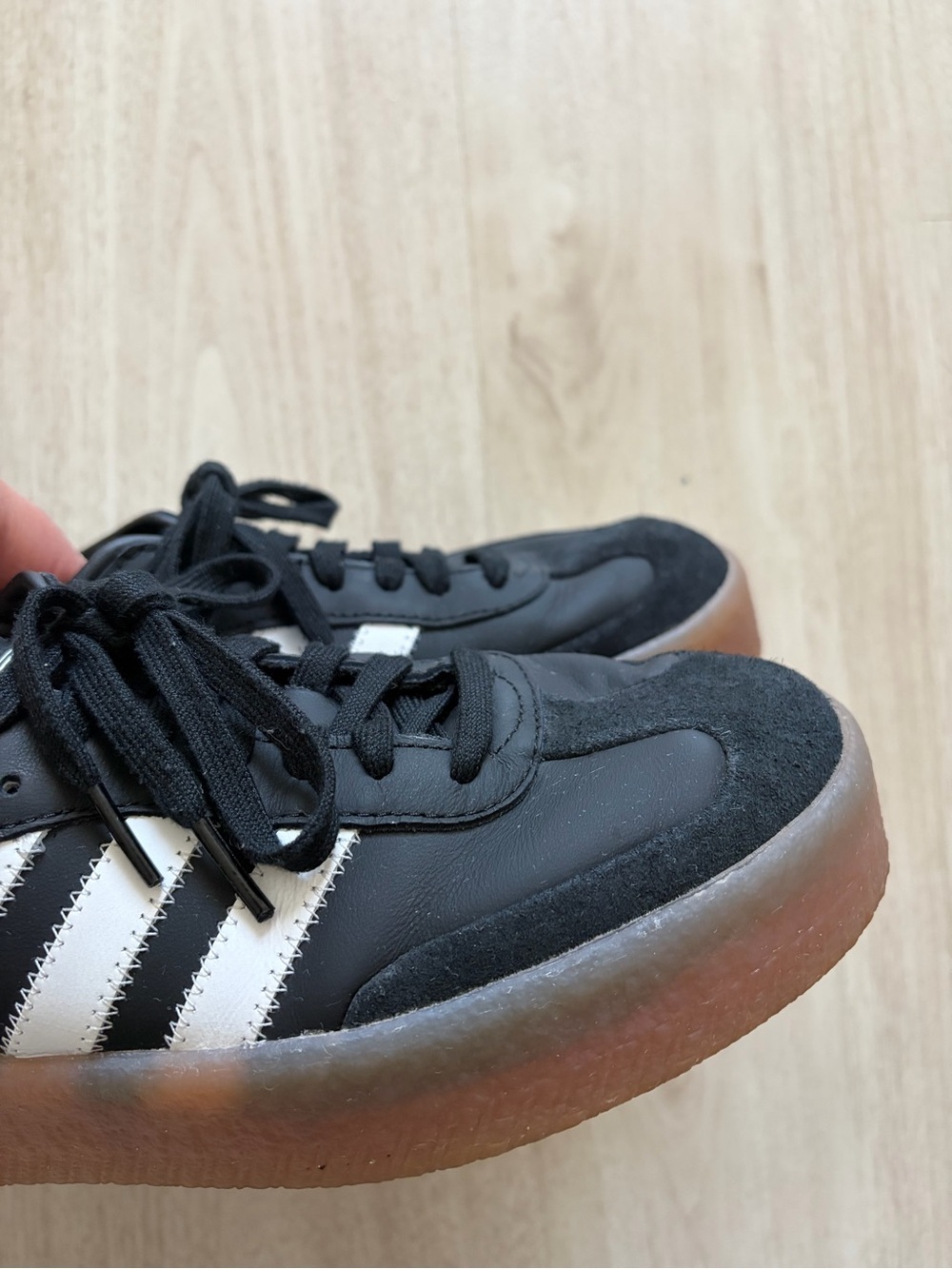 adidas Samba Platform Black White Gum Women's Sneakers - Picture 8 of 10